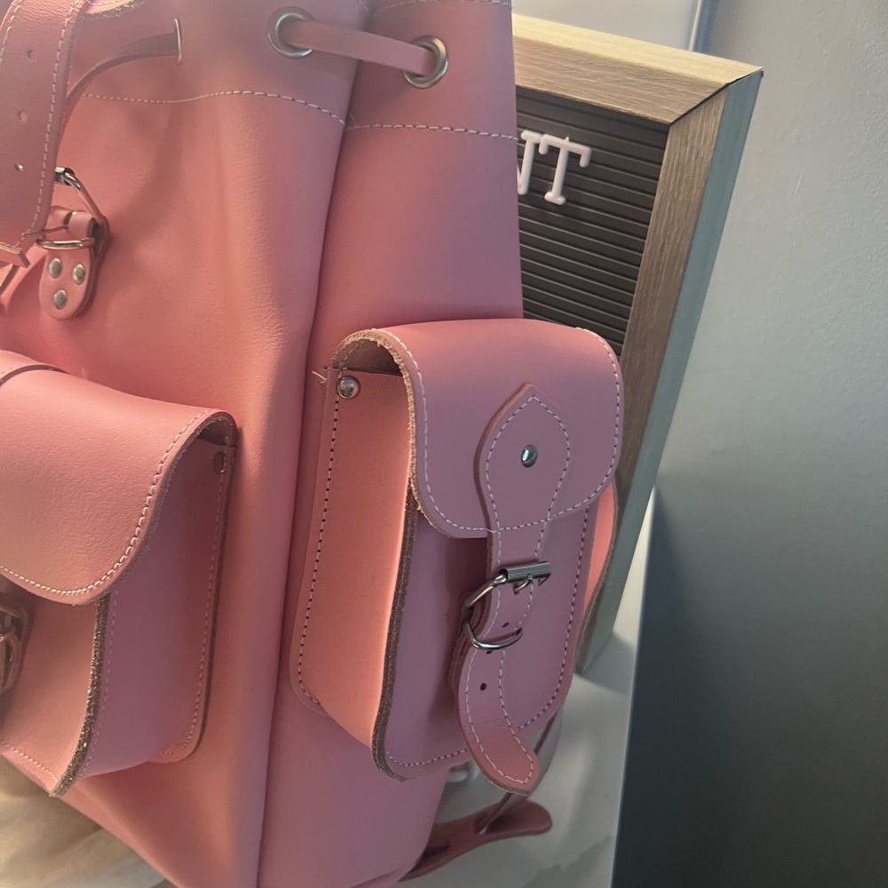 Pink Leather Backpack - Picture 6 of 8